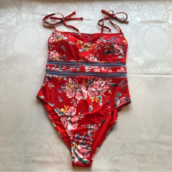 Jessica Simpson Women’s Size M One Piece Swimsuit/Baiting Suit Spaghetti Straps - Picture 16 of 16